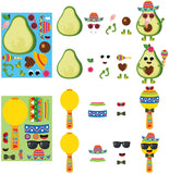 Haooryx 36Pcs Make Your Own Fiesta Stickers Sheet, Make a Face Stickers Game Mexican Fiesta Cinco De Mayo Taco Sticker Mix and Match Cactus Sticker for Kids Birthday Party Favor Gift Art Craft Rewards