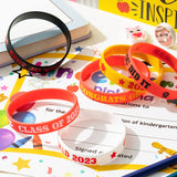 Haooryx 36PCS Class of 2023 Graduation Silicone Bracelets Colorful Congrats Grad Rubber Bracelet Graduating Celebrating Wristbands for Teens Students School College Graduation Party Supply(Red)