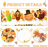 70Feet Haooryx Happy Thanksgiving Fall Bulletin Board Borders 72PCS Cartoon Turkey Pumpkin Maple Leaves Paper Borders Trim for School Classroom Autumn Theme Party Blackboard Border Wall Decorations