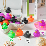 Haooryx 60PCS Halloween Mini Rubber Duckies Bath Toys Colorful Tiny Ducks Squeak Bathtub Float Ducky for Halloween Carnival Game Treat Goodie Gift Toddler Baby Shower Birthday Pool Party Decoration