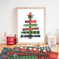 Haooryx 60 Sheets Christmas Plaid Origami Papers Double Sided 11”x11” Collection Decorative Red Green Plaid Craft Paper Bulk Christmas Card Making Scrapbook Specialty Paper DIY Craft Scrapbook Decor