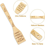 Haooryx 6Pcs Grandma Bamboo Spoons Utensils Set Best Grandma Cooking Utensils Non-Stick Spoons Burned Bamboo Cookware Kitchen Gadget Kit Grandma Birthday Grandparent's Day Gift Housewarming Present