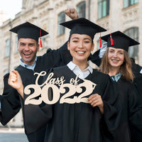 Haooryx 2PCS Class of 2022 Wooden Signs 2022 Graduate Photo Booth Props Senior Congrats Grad Pictures Prop Back to School Hanging Wood Cutout Sign Class Graduation Party Decorative Ornaments