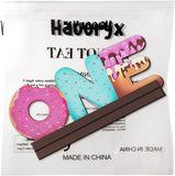 Haooryx Donut ONE Letter Sign Wooden Centerpiece, Sweet One Doughnut Theme 1st Birthday Party Decoration Baby Girls First B-day Baby Shower Table Topper Ornament Photo Props for One Year Old Kids