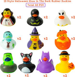 Haooryx 20PCS Halloween Rubber Duckies Toys Novelty Pumpkin Bat Wizard Shaped Yellow Ducky Decoration Bathtub Squeeze Duck for Kids School Halloween Trick or Treating Gift Goodie Filler Party Favors