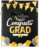 Haooryx 2022 Graduation Large Signature Guest Book Board Congrats Grad Congratulations Greeting Card for Class of 2022 Student Graduation Party Supplies Personalized Sign Decoration (Black and Gold)