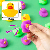 Haooryx 60Pcs Mardi Gras Mini Rubber Ducks Bath Toys Colorful Tiny Ducks Squeak Bathtub Float Ducky for Mardi Gras Carnival Themed Party Favors Game Reward Baby Shower Birthday Pool Party Decoration