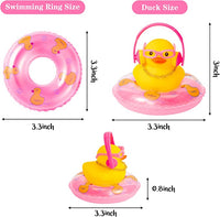 Haooryx 3 Pack Car Rubber Ducks Car Ducks Decorations Dashboard Car Ornaments, Novelty Squeeze Duckies with Mini Swim Ring Earphone Glasses Necklace Squeak Toys Gift for Kids Adult (Earphone Theme)