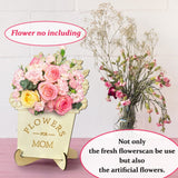 Haooryx Mother's Day Hand Picked Flower Holder Bundle DIY Flower Holder Gift for Mom Detachable Wooden Table Ornament Flower Stand Mother's Day Home Party Table Decoration (Flower not Including)