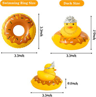 Haooryx 3 Pack Car Rubber Duck Car Duck Decorations Dashboard Car Ornaments, Novelty Squeeze Ducks with Swim Ring Headgear Necklace Earphone Squeak Toys Gift for Girls Women (Upper-Class Socialite)