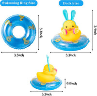 Haooryx 3 Pack Car Rubber Duck Car Duck Decorations Dashboard Car Ornaments, Novelty Squeeze Ducks with Mini Swim Ring Headgear Necklace Earphone Squeak Toys Gift for Girls Women (Princess Party)