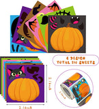 Haooryx 210Pcs Halloween Pumpkin Stickers Scene Roll, Make Your Own Halloween Pumpkin Roll Stickers DIY Pumpkin Make-a-Face Sticker for Kids Halloween School DIY Art Crafts Themed Birthday Party Favor