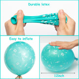 Haooryx 36Pcs 16th Birthday Party Balloons Decoration Supplies Kit, Teal Turquoise White and Sliver Confetti Latex Balloons for 16-Year-Old Teenager Boy Girl Birthday Happy 16 Years Anniversary Decor