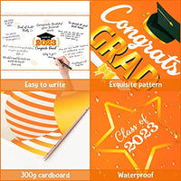 Haooryx 2023 Graduation Decorations Jumbo Greeting Card Guest Book Graduation Large Signature Guest Book Board Class of 2023 Student Graduation Party Supplies Personalized Sign Decor (Orange and Gold)