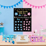 Haooryx Twinkle Twinkle Little Star Gender Reveal Party Poster, Baby Gender Reveal Voting Poster Party Games Kit, He or She Boy or Girl Gender Reveal Poster with 40pcs Pink or Blue Voting Stickers