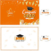 Haooryx 2023 Graduation Decorations Jumbo Greeting Card Guest Book Graduation Large Signature Guest Book Board Class of 2023 Student Graduation Party Supplies Personalized Sign Decor (Orange and Gold)