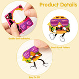 Haooryx 300PCS Make Your Own Snack Food Sticker Scene Roll Hamburgers Pizza Make A Face Stickers DIY Fast Food Sticker Game Art Craft for Kids Birthday Valentines Party Favors Classroom Gift Supply