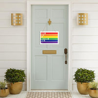 Haooryx 3Pcs LGBT Gay Pride Day Wooden Hanging Door Sign, Rainbow Gnome Wooden Sign Love is Love Hanging Sign Everyone is Welcome Here Decorative Wood Sign Indoor Outdoor Wall Party Decor Supplies