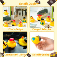 Haooryx 20PCS Pirate Rubber Duckies Toys Novelty Pink Turban Black Triangle Hat Yellow Ducky Decor Bathtub Squeeze Ducks for Kids School Exchange Gift Goodie Filler Baby Shower Birthday Party Favors