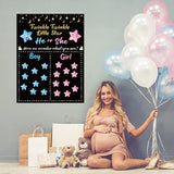 Haooryx Twinkle Twinkle Little Star Gender Reveal Party Poster, Baby Gender Reveal Voting Poster Party Games Kit, He or She Boy or Girl Gender Reveal Poster with 40pcs Pink or Blue Voting Stickers