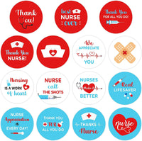 Haooryx 300PCS Thank You Nurse Stickers Nurse Appreciation Gifts Tag 1.9" Nurse Week Labels Healthcare Workers Thank You Sticker Nursing School Graduation Labels for Nurses Doctor Card Envelope Seals