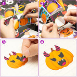 Haooryx 210Pcs Halloween Pumpkin Stickers Scene Roll, Make Your Own Halloween Pumpkin Roll Stickers DIY Pumpkin Make-a-Face Sticker for Kids Halloween School DIY Art Crafts Themed Birthday Party Favor