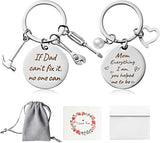 Haooryx 6Pcs Parents’ Keychain Gifts Set, Stainless Steel Key Chain Rings with Gift Bags Greeting Card for Mother’s Day Father’s Day Gifts Mom and Dad Papa Birthday Gift from Daughter Son Kids