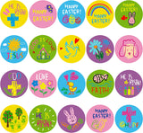 Haooryx 600PCS Religious Easter Stickers for Kid Cartoon Catholic Child Drawn Christian Religious Sticker Jesus He is Risen Sticker Easter Scripture Faith Sticker for Sunday School Party Art Craft