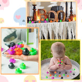 Haooryx 60PCS Halloween Mini Rubber Duckies Bath Toys Colorful Tiny Ducks Squeak Bathtub Float Ducky for Halloween Carnival Game Treat Goodie Gift Toddler Baby Shower Birthday Pool Party Decoration