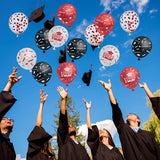 Haooryx 50Pcs Graduation Balloons Kit, Class of 2022 Graduation Party Decorations Congrats Grad Confetti Latex Balloon Decor Supplies for School Prom Graduate Celebration (Red, Black, White)