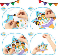 Haooryx 48Pcs Make a Passover Scene Sticker Ornament Kids DIY Passover Scene Paper Craft Hanging Ornaments Decoration for Pesach Jewish Holiday Party Supplies Passover Seder Meal Home Decor