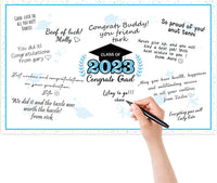 Haooryx 2023 Graduation Decorations Jumbo Greeting Card Guest Book Graduation Large Signature Guest Book Board Class of 2023 Student Graduation Party Supplies Personalized Sign Decor (Sky Blue)