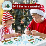 Haooryx 82Pcs Christmas Winter Glass Domes Bulletin Board Set Classroom Decor Glass Domes Patterned Paper Cut-Out Blackboard Border Nametag Set for Xtmas Winter Party Home School Whiteboard Wall Decor
