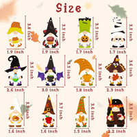 Haooryx 41PCS Halloween Theme Hanging Gnomes Wooden Ornaments Thanksgiving Gnome Decorative Wood Slice Pendant Ghost Turkey Elves Sign for Fall Harvest Rustic Farmhouse Halloween Tree Home Decoration