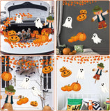 Haooryx 12Pcs Trunk or Treat Fall Decoration Kit, Autumn Scarecrow Pumpkin Ghost Trunk or Treat Car Archway Garage Decor Car Decorations Exterior Halloween Party Supplies Outdoor Funny Party Decor