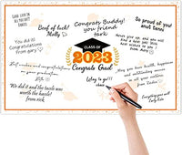 Haooryx 2023 Graduation Decorations Jumbo Greeting Card Guest Book Graduation Large Signature Guest Book Board Class of 2023 Student Graduation Party Supplies Personalized Sign Decor (Orange and Gold)