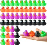 Haooryx 60PCS Halloween Mini Rubber Duckies Bath Toys Colorful Tiny Ducks Squeak Bathtub Float Ducky for Halloween Carnival Game Treat Goodie Gift Toddler Baby Shower Birthday Pool Party Decoration