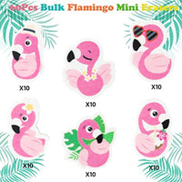 Haooryx 60Pcs Flamingo Mini Eraser for Kids Bulk Novelty Summer Flamingo Pencil Eraser 3D Desk Puzzle Erasers Pet for Student Homework Reward Classroom Prizes Summer Hawaii Party Gift Filler Supplies