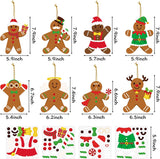 Haooryx 61PCS Christmas Gingerbread Craft for Kids Christmas Arts and Crafts DIY Christmas Ornaments Make Your Own Christmas Gingerbread Man Sticker Craft Projects Christmas Tree Home Class Decoration