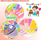 Haooryx 40Pcs Happy Birthday Bulletin Board Set, Birthday Cake Paper Patterned Cutouts Bulletin Board Decoration for Kids Birthday Party School Classroom Blackboard Whiteboard Window Decor Supplies