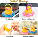 Haooryx 3 Pack Car Rubber Ducks Car Ducks Decorations Dashboard Car Ornaments, Novelty Squeeze Duckies with Mini Swim Ring Earphone Glasses Necklace Squeak Toys Gift for Kids Adult (Earphone Theme)