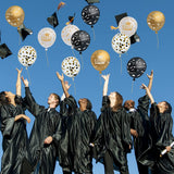 Haooryx 50Pcs Gold Graduation Balloons Decorations, Class of 2022 Graduate Congrats Grad Decoration Confetti Latex Balloon Decor Supplies for School Prom Graduate Celebration (Gold, Black and White)