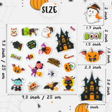 Haooryx 20Pcs Halloween Pumpkin House Gravestone Thick Gel Clings, Halloween Window Gel Clings Decals Stickers for Kids Toddlers and Adults Halloween Party Home Airplane Classroom Nursery Decoration