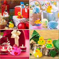 Haooryx 20PCS Holiday Rubber Duckies Assorted Seasonal Rubber Ducks Novelty Winter Christmas Fall Easter Rubber Duck Bath Toys for Kids Baby Shower Holiday Party Goodie Bag Valentine School Rewards