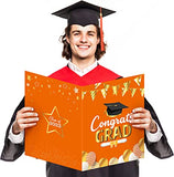 Haooryx 2023 Graduation Decorations Jumbo Greeting Card Guest Book Graduation Large Signature Guest Book Board Class of 2023 Student Graduation Party Supplies Personalized Sign Decor (Orange and Gold)