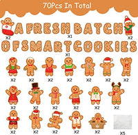 Haooryx 70Pcs Winter Christmas Mini Gingerbread Bulletin Board Classroom Decoration, Gingerbread Man Paper Cut-Outs Blackboard Border Decor for Christmas Party Home School Classroom Window Wall Decor