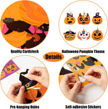 Haooryx 30Pcs Halloween Pumpkin Craft Ornaments Kit for Kids DIY Pumpkin Paper Craft Ornaments, Make Your Own Halloween Pumpkin Craft Kit Hanging Decorations Home Decor Classroom Handcraft Supplies