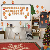 Haooryx 70Pcs Winter Christmas Mini Gingerbread Bulletin Board Classroom Decoration, Gingerbread Man Paper Cut-Outs Blackboard Border Decor for Christmas Party Home School Classroom Window Wall Decor