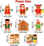 Haooryx 30Pcs Christmas Gingerbread Man Ornaments, Make Your Own Gingerbread Man Paper Craft Hanging Ornaments Make a Face Stickers Game for Kids Christmas Party Favor Gift DIY Art Craft Kit Rewards