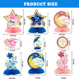 Haooryx 12Pcs Twinkle Twinkle Little Star Baby Gender Reveal Honeycomb Centerpieces, Pink or Blue Baby Shower Boy or Girl Gender Reveal Party He or She Table Topper for Party Decoration Supplies